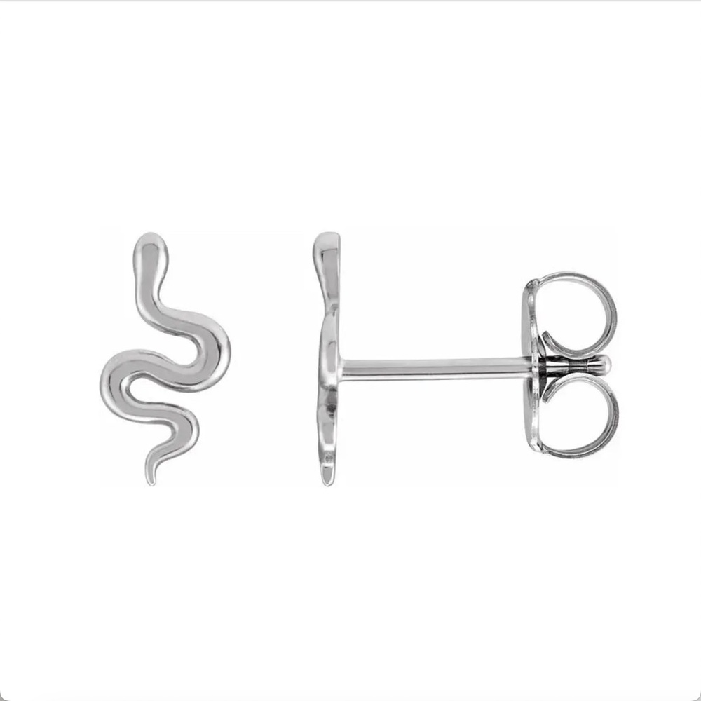 NEW Tiny Sterling Silver Snake Stud Earrings